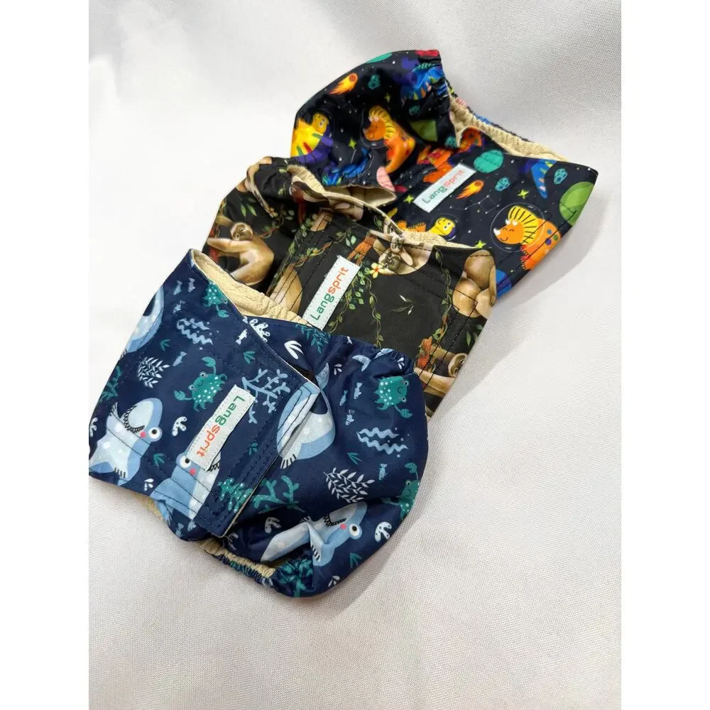 Reusable Male Dog Belly Bands Wrap Diapers Lot Small Sharks Sloths Dinosaurs
